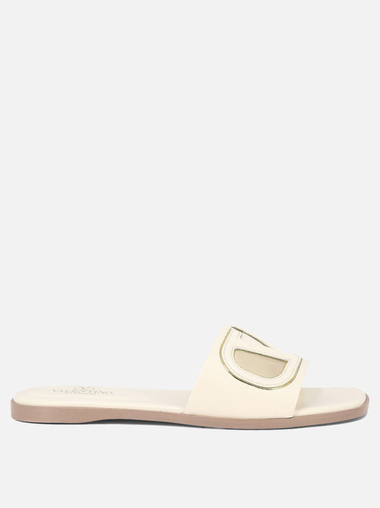 Flat sandals 100% leather - 100% leather  White - Valentino Garavani Women | PLP | VIETTI Online Store 

