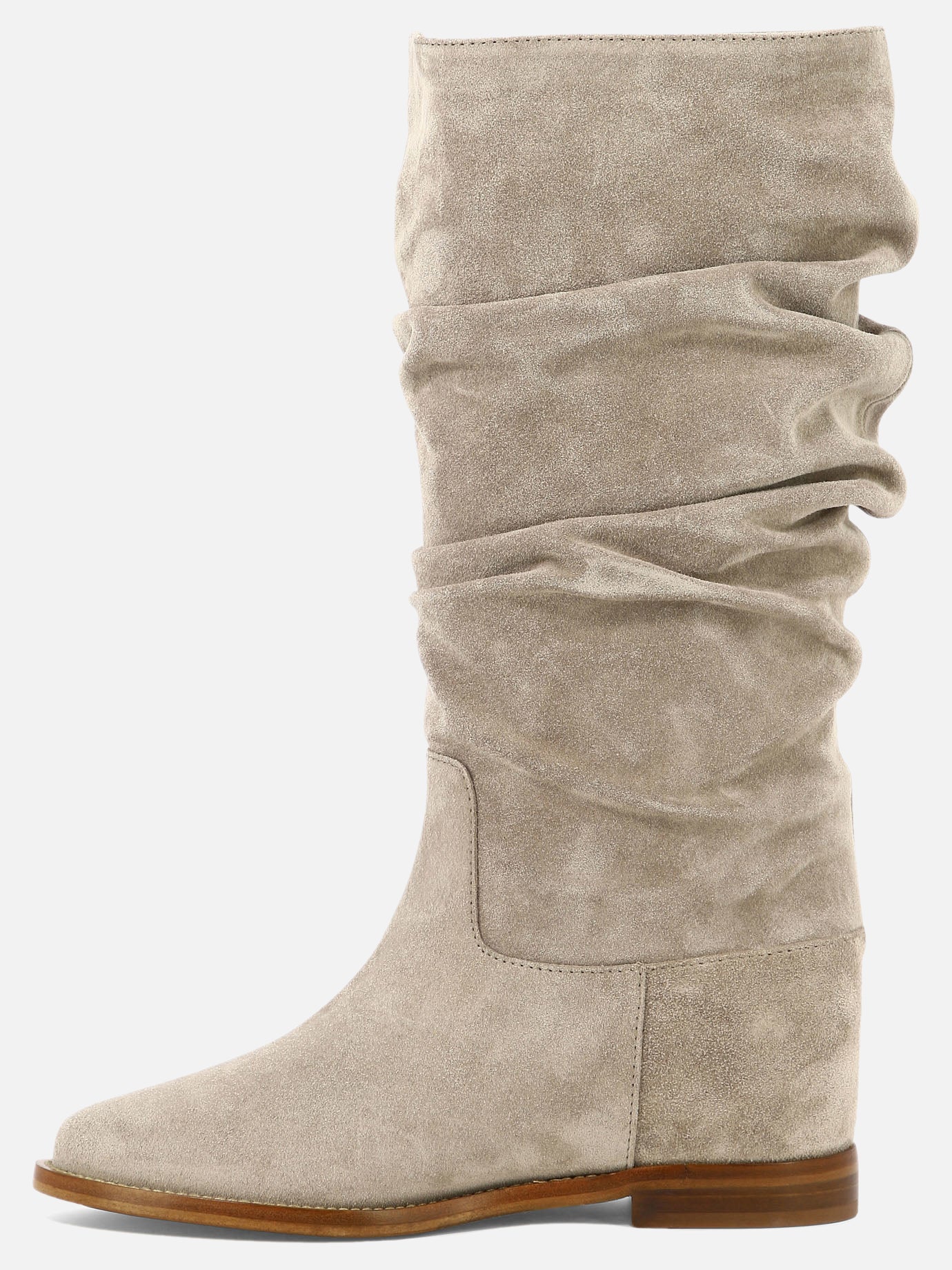 Knee-high 100% suede - 100% leather  Grey - Via Roma 15 Women | PDP | VIETTI Online Store | thumbnail_3