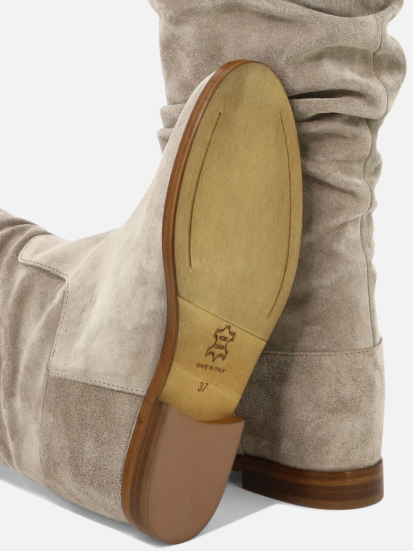 Knee-high 100% suede - 100% leather  Grey - Via Roma 15 Women | PDP | VIETTI Online Store | thumbnail_5