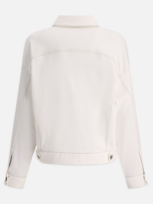 Denim jackets Solid colour  White - Brunello Cucinelli Women | PLP | VIETTI Online Store | 2

