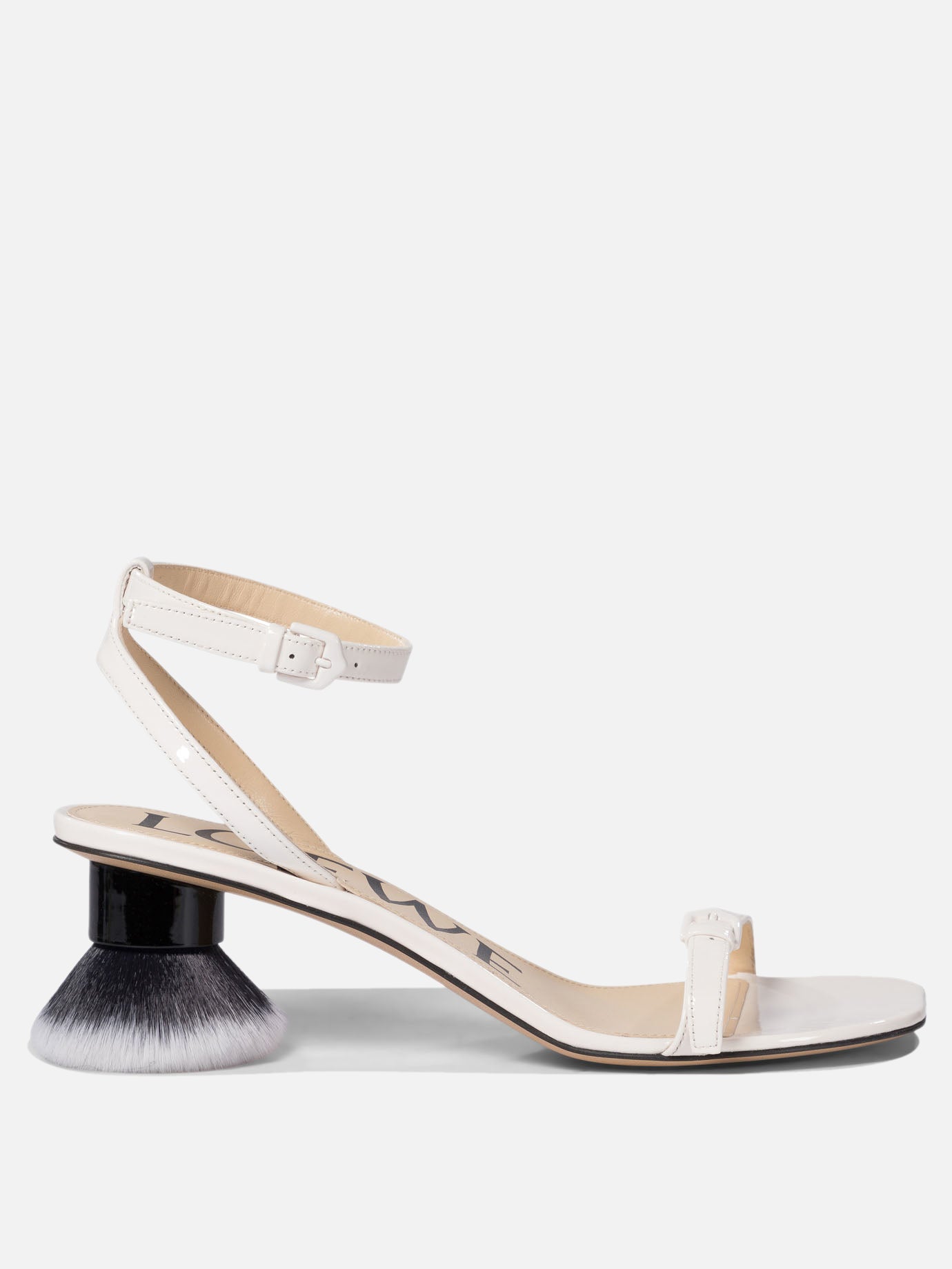 Loewe "Petal Brush" heeled sandal White