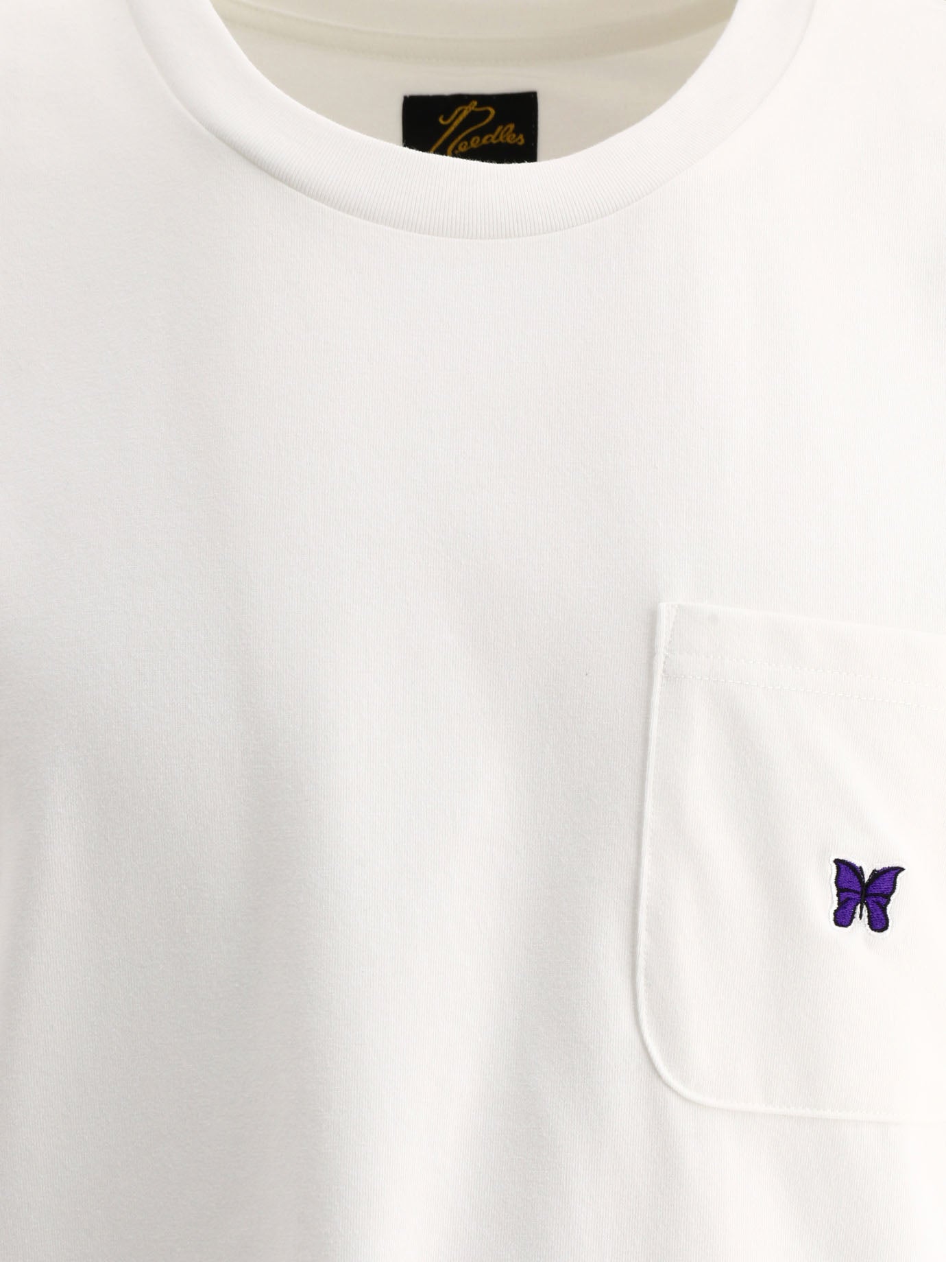 Needles T-shirt with embroidery and patch pocket White