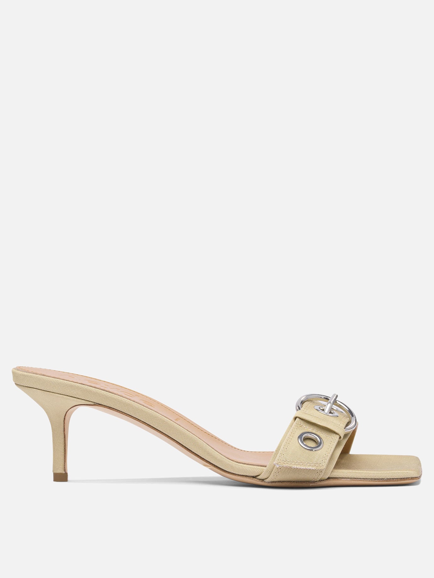 Heeled sandals 100% grosgrain - 100% cow leather  Beige - Aeyde Women | PDP | VIETTI Online Store | Zoom-Modal
