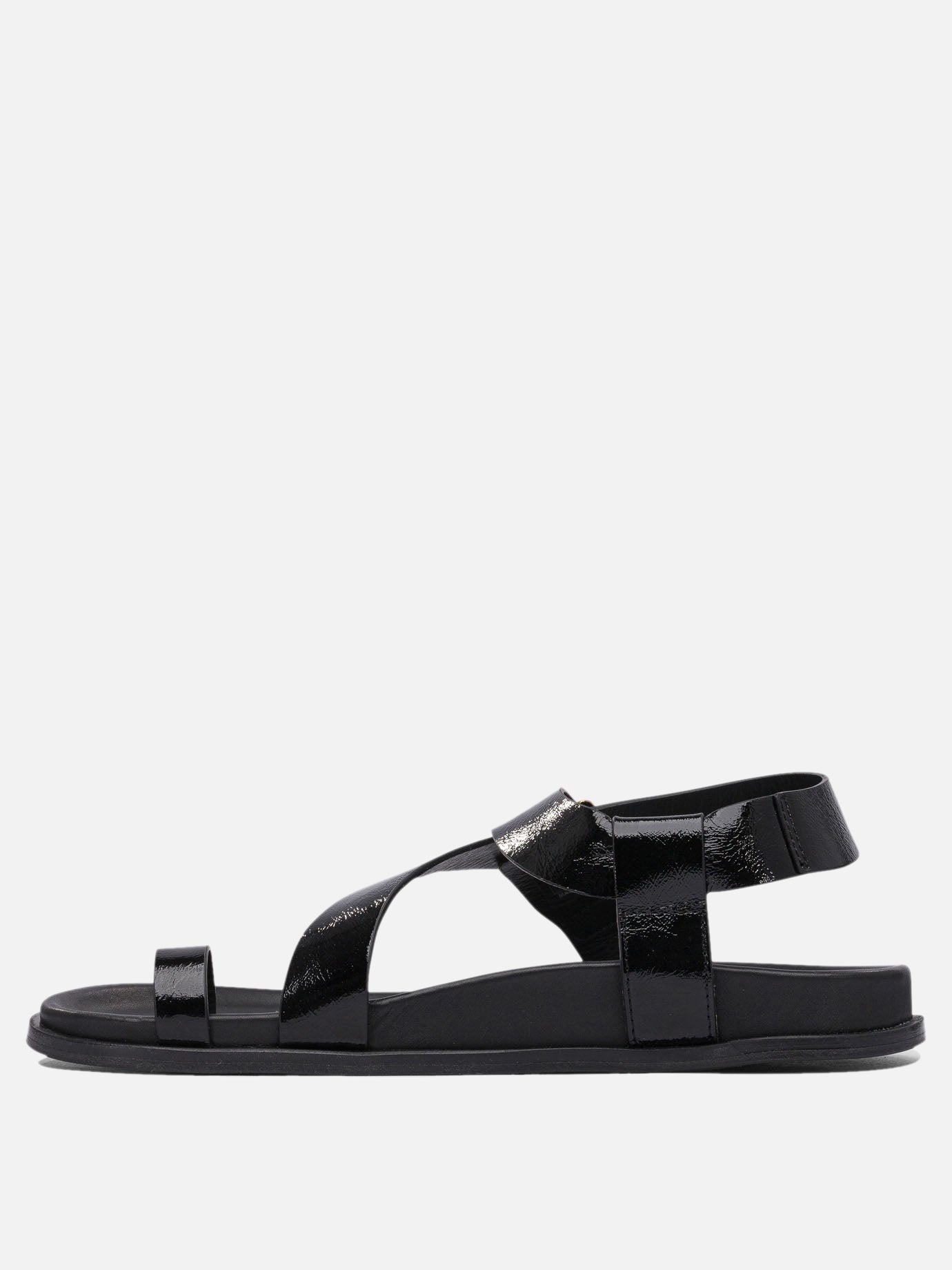 Flat sandals 100% cow leather - 100% cuerolite  Black - Alohas Women | PDP | VIETTI Online Store | thumbnail_3
