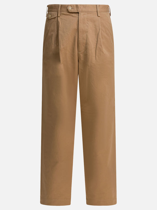 Leisure trousers Solid colour  Brown - Auralee Men | PLP | VIETTI Online Store 
