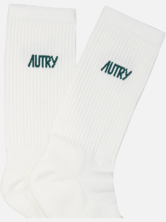 Autry Jacquard logo socks 16011886_S White 2