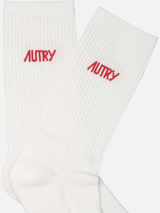 Autry Jacquard logo socks 12547575_S White 2