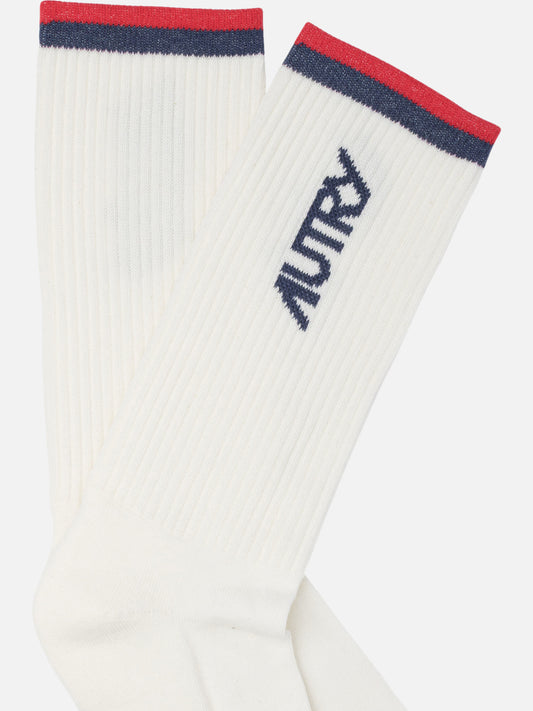 Autry Jacquard logo socks 16347603_S White 2