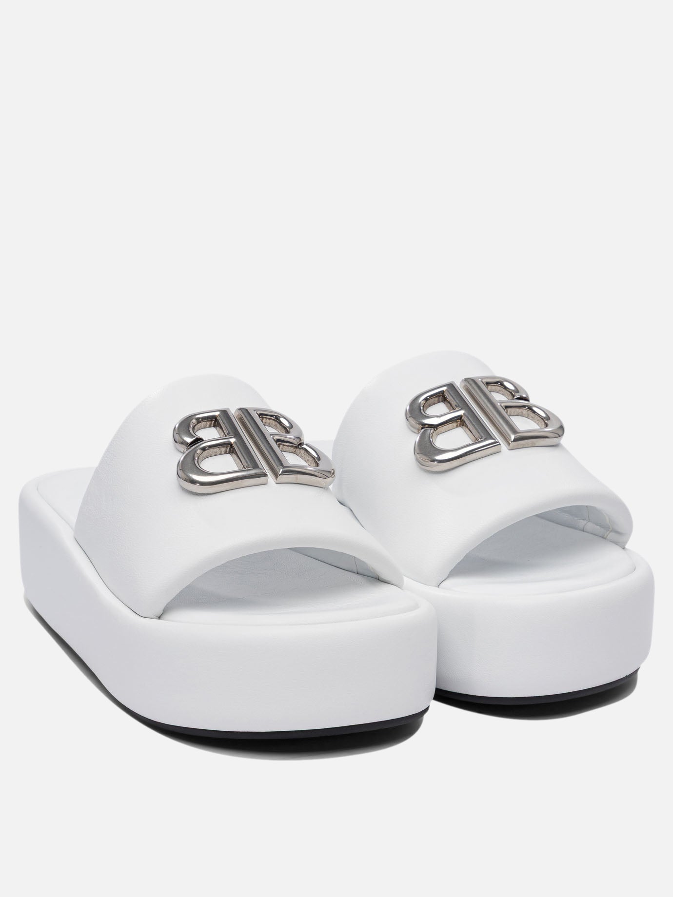 Flat sandals 100% lamb leather - 100% rubber  White - Balenciaga Women | PDP | VIETTI Online Store | thumbnail_2