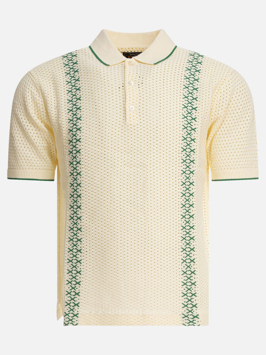 Beams Plus Perforated polo shirt 14973153_S White 1