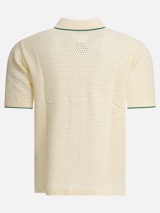Beams Plus Perforated polo shirt 14973153_S White 2