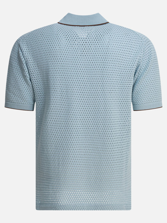 Beams Plus Perforated polo shirt 17780843_S Light blue 2