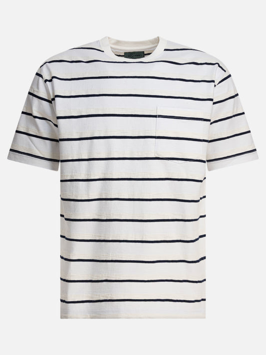 Beams Plus Striped T-shirt 16412622_S White 1