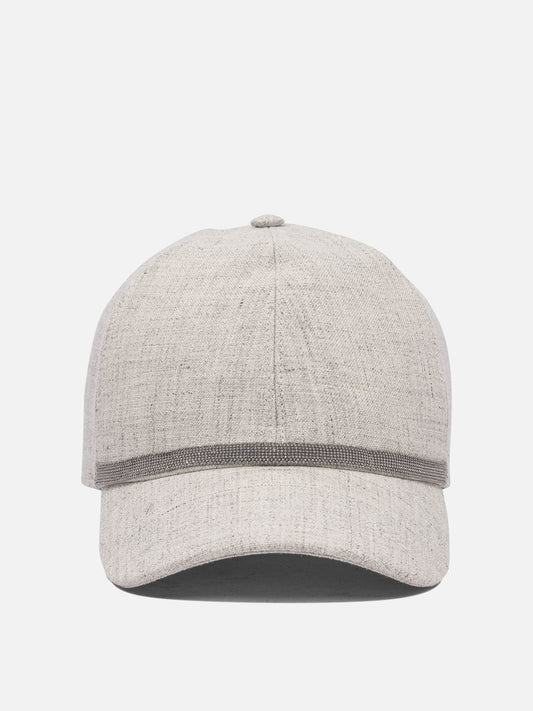 Baseball caps 100% linen  Grey - Brunello Cucinelli Women | PLP | VIETTI Online Store 
