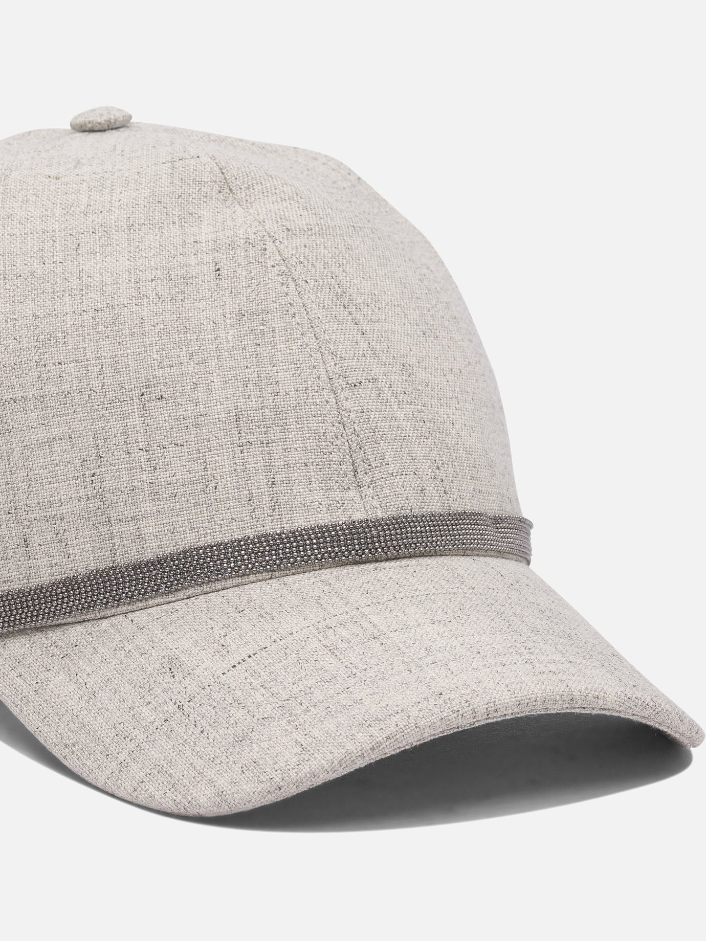 Baseball caps 100% linen  Grey - Brunello Cucinelli Women | PDP | VIETTI Online Store | Zoom-Modal_4
