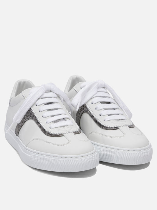 Low top sneakers 100% calf leather - 100% rubber  White - Brunello Cucinelli Women | PLP | VIETTI Online Store | 2
