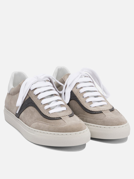 Low top sneakers 100% calf leather - 100% rubber  Grey - Brunello Cucinelli Women | PLP | VIETTI Online Store | 2
