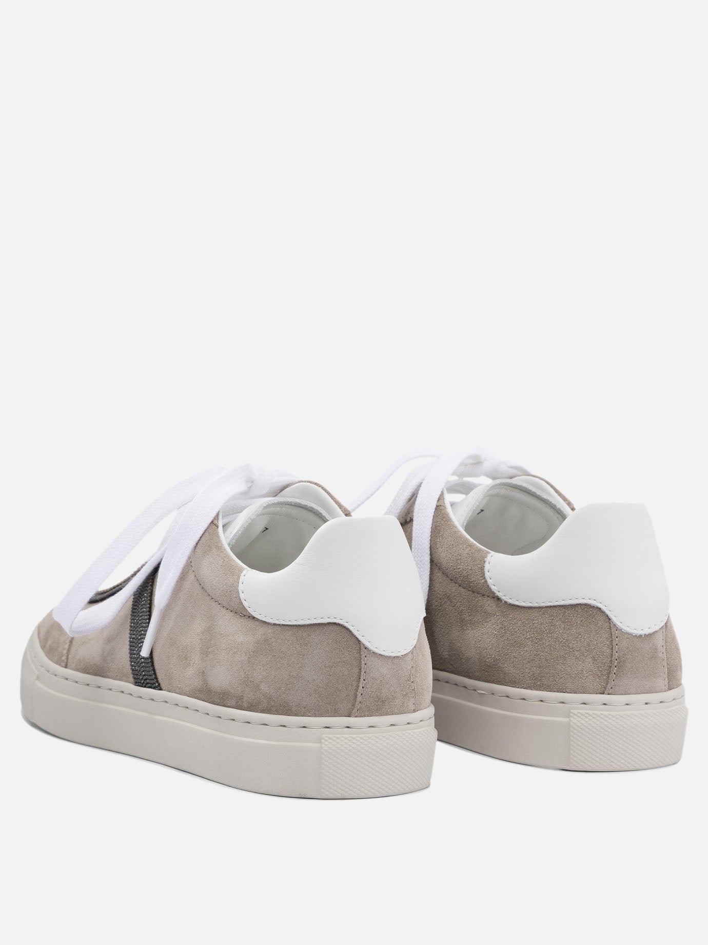 Low top sneakers 100% calf leather - 100% rubber  Grey - Brunello Cucinelli Women | PDP | VIETTI Online Store | thumbnail_4
