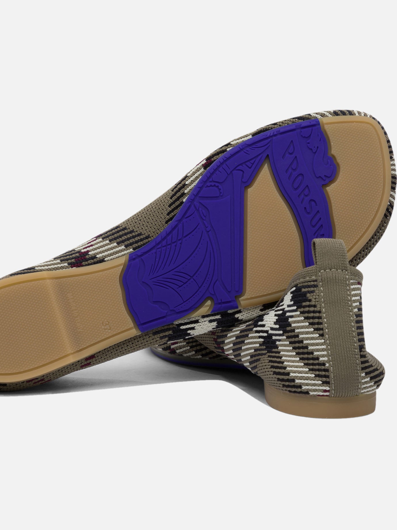 Classic ballet flats 100% cotton - 100% rubber  Grey - Burberry Women | PDP | VIETTI Online Store | thumbnail_5