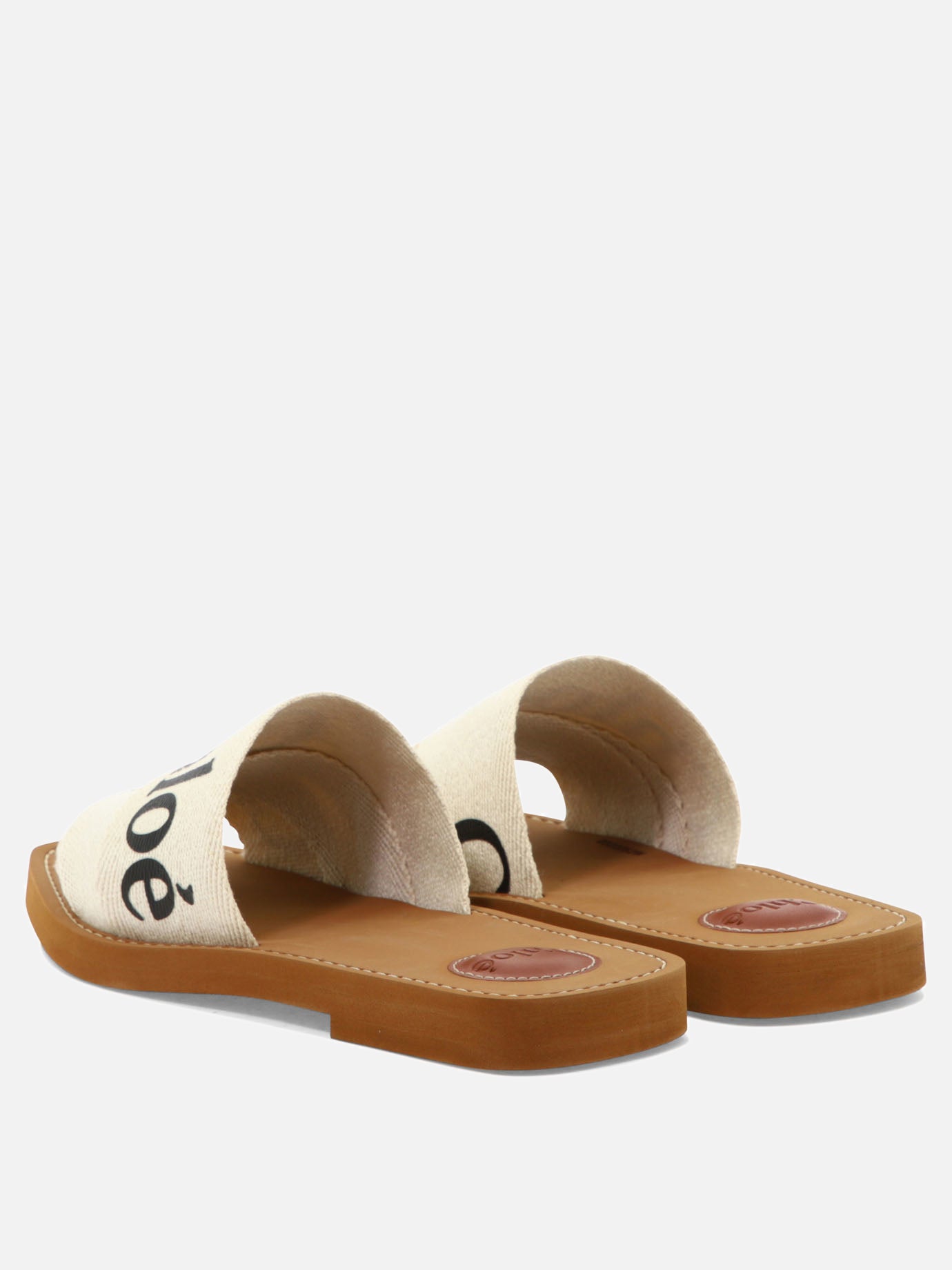 Flat sandals 90% linen 10% polyester - 100% ethylene vinyl acetate  White - Chloé Women | PDP | VIETTI Online Store | thumbnail_4
