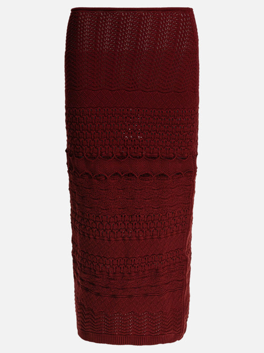 Long skirts Textured knit  Bordeaux - Elie Saab Women | PDP | VIETTI Online Store 
