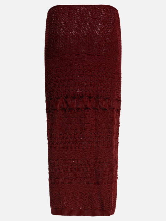 Long skirts Textured knit  Bordeaux - Elie Saab Women | PDP | VIETTI Online Store | 2
