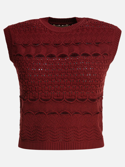 Crop tops Textured knit  Bordeaux - Elie Saab Women | PDP | VIETTI Online Store 

