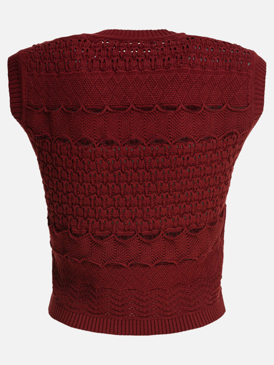 Crop tops Textured knit  Bordeaux - Elie Saab Women | PDP | VIETTI Online Store | 2
