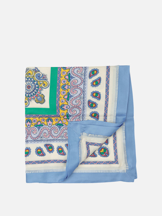 Etro Printed silk scarf 27169590_UNI Light blue 1
