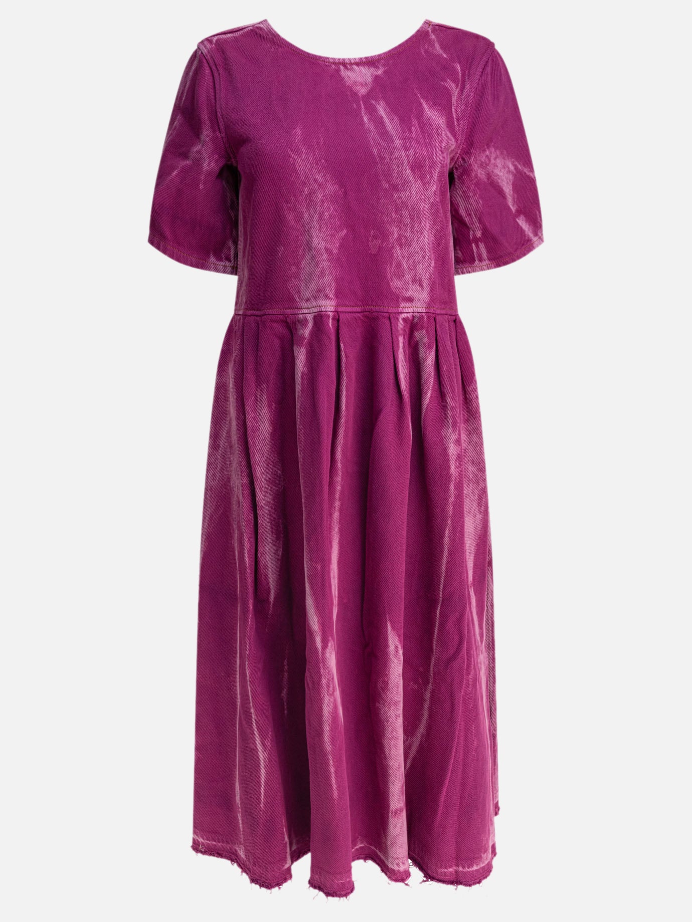 Ganni Denim midi dress with open back 11319781_36 Purple thumbnail_1