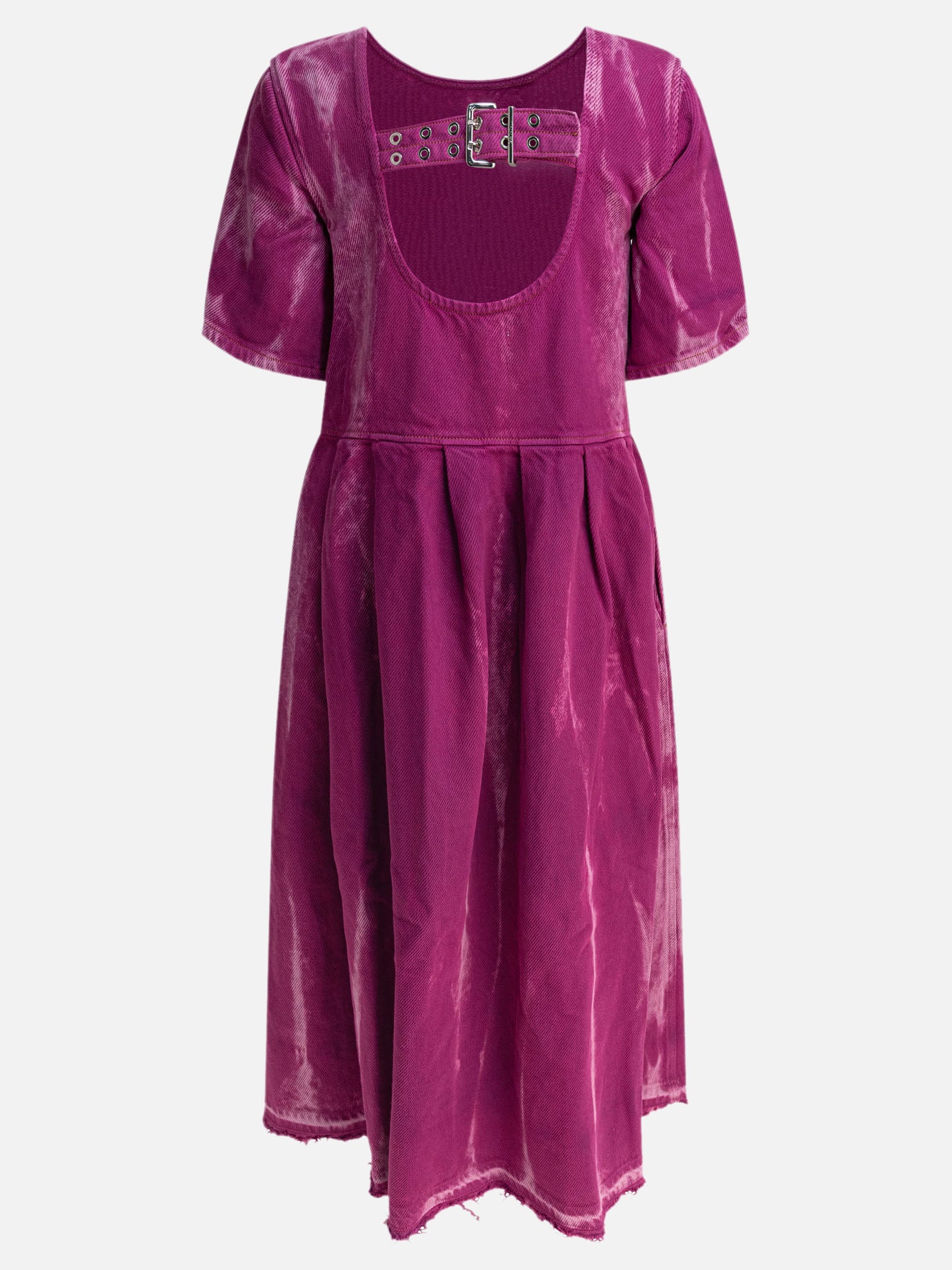 Ganni Denim midi dress with open back 11319781_36 Purple thumbnail_2