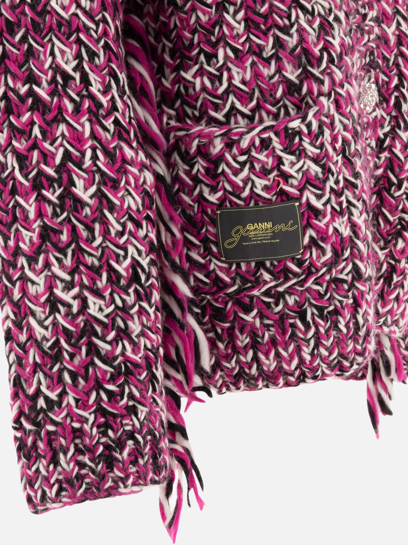 Cardigans Textured knit  Purple - Ganni Women | PDP | VIETTI Online Store | Zoom-Modal_4
