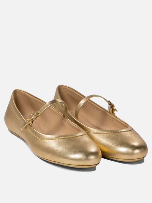 Mary Jane ballet flats 100% calf leather - 100% rubber  Gold - Gianvito Rossi Women | PLP | VIETTI Online Store | 2
