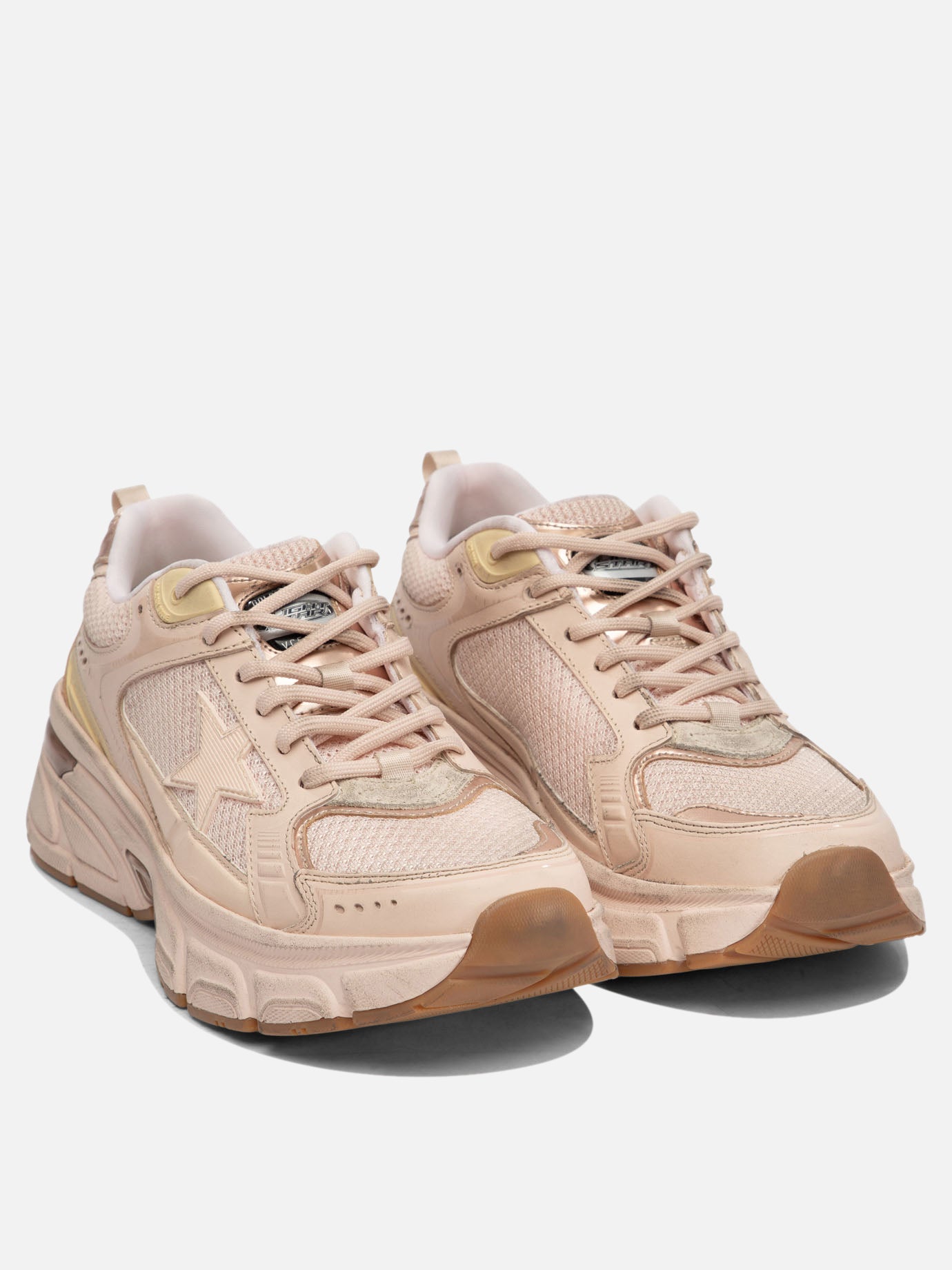 Low top sneakers 49% polyester 30% cow leather 12% polyurethane textile 9% ovine leather - 100% rubber  Pink - Golden Goose Women | PDP | VIETTI Online Store | Zoom-Modal_2
