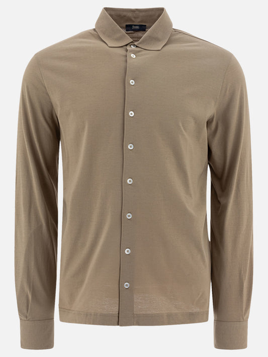 Casual shirts Solid colour  Brown - Herno Men | PLP | VIETTI Online Store 
