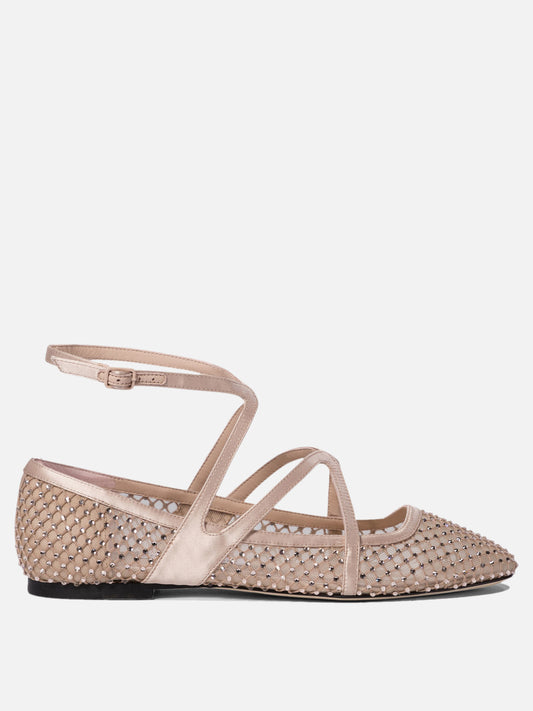 Classic ballet flats 80% polyamide 20% leather - 95% leather 5% rubber  Pink - Jimmy Choo Women | PLP | VIETTI Online Store 
