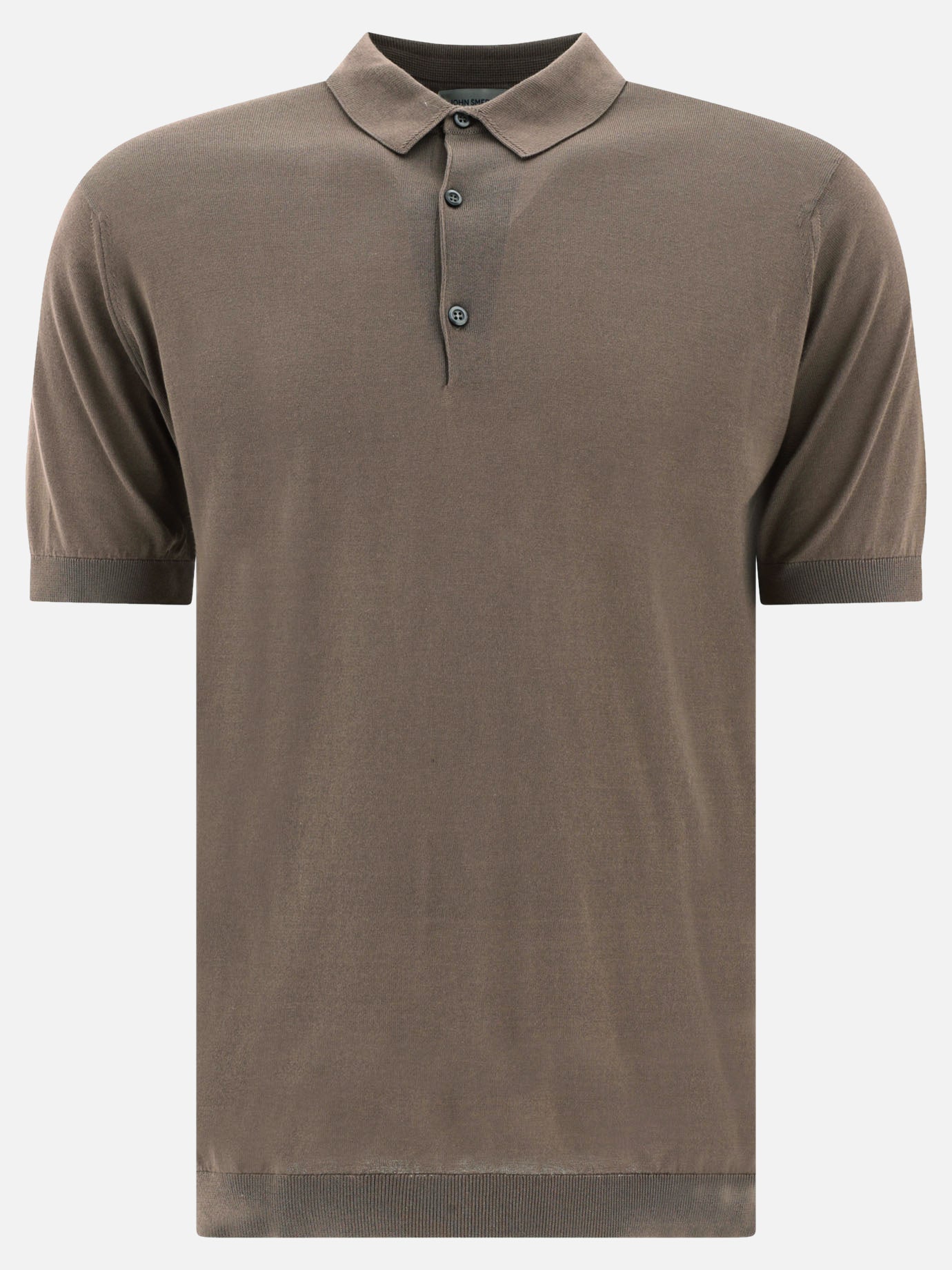 Polo shirts with buttons Solid colour  Brown - John Smedley Men | PDP | VIETTI Online Store | thumbnail