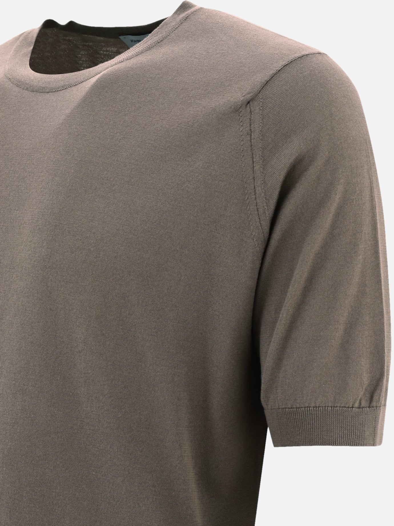 Crewneck t-shirts Solid colour  Beige - John Smedley Men | PDP | VIETTI Online Store | Zoom-Modal_4
