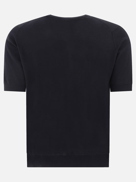 Crewneck t-shirts Solid colour  Black - John Smedley Men | PLP | VIETTI Online Store | 2
