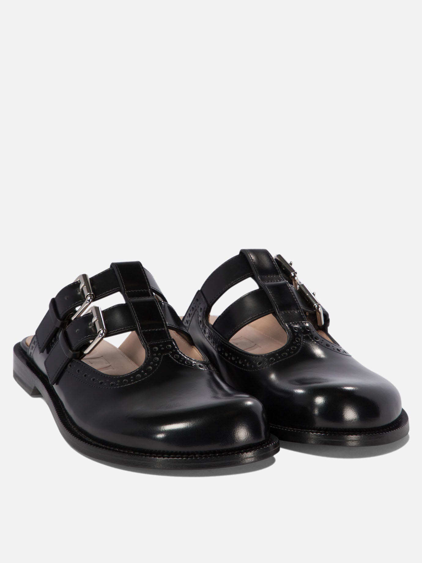 Slippers 100% leather - 100% leather  Black - Loewe Women | PDP | VIETTI Online Store | thumbnail_2