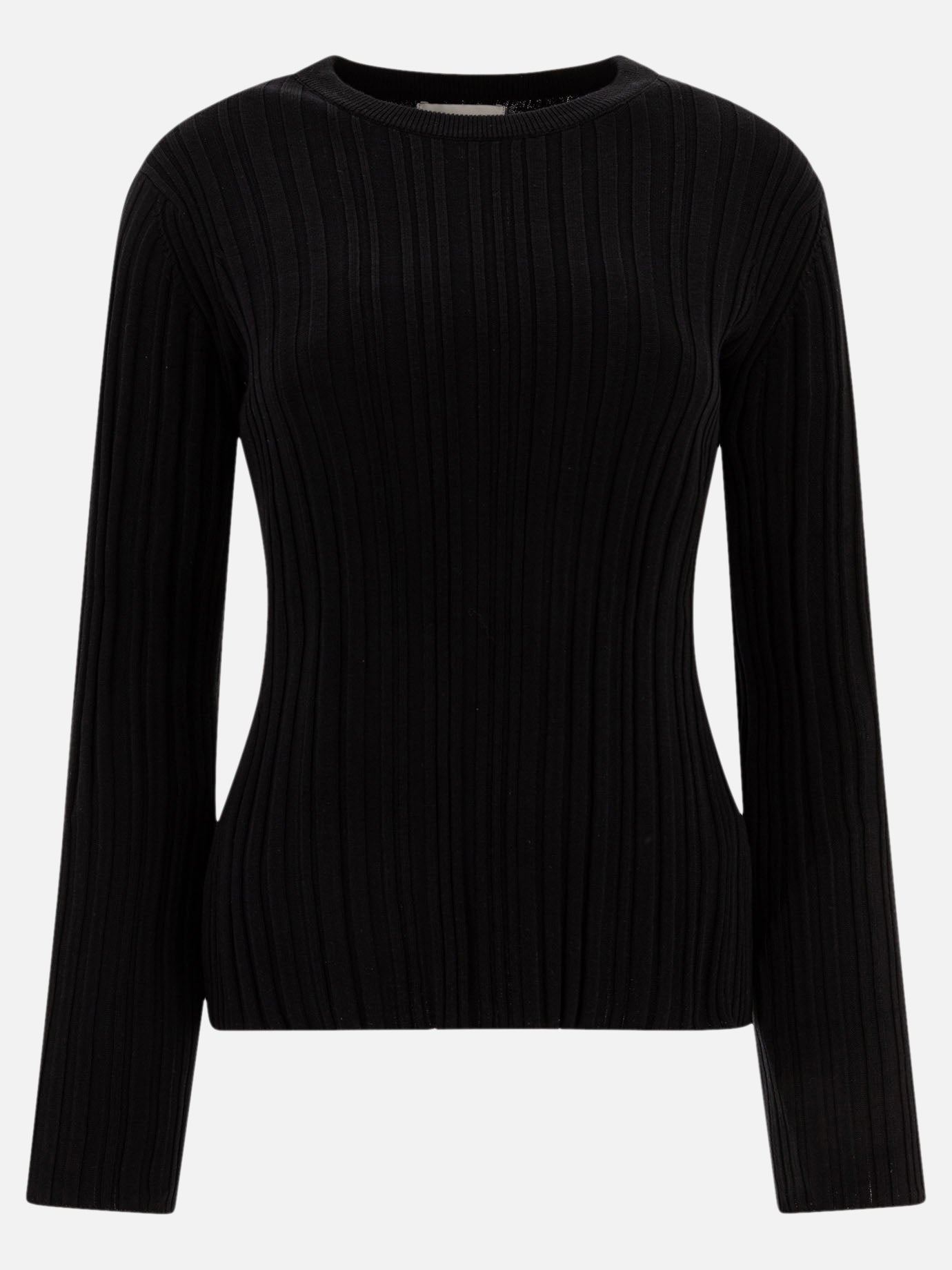 Crewneck t-shirts Solid colour  Black - Loulou Studio Women | PDP | VIETTI Online Store | Zoom-Modal
