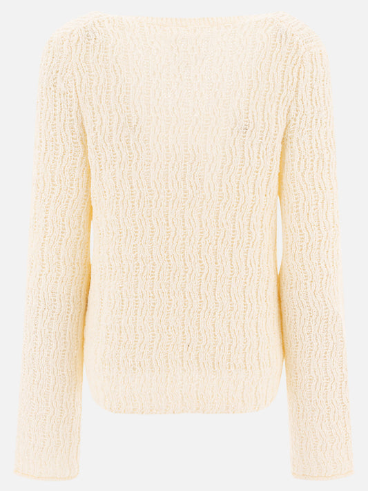 V neck sweaters Textured knit  White - Loulou Studio Women | PLP | VIETTI Online Store | 2
