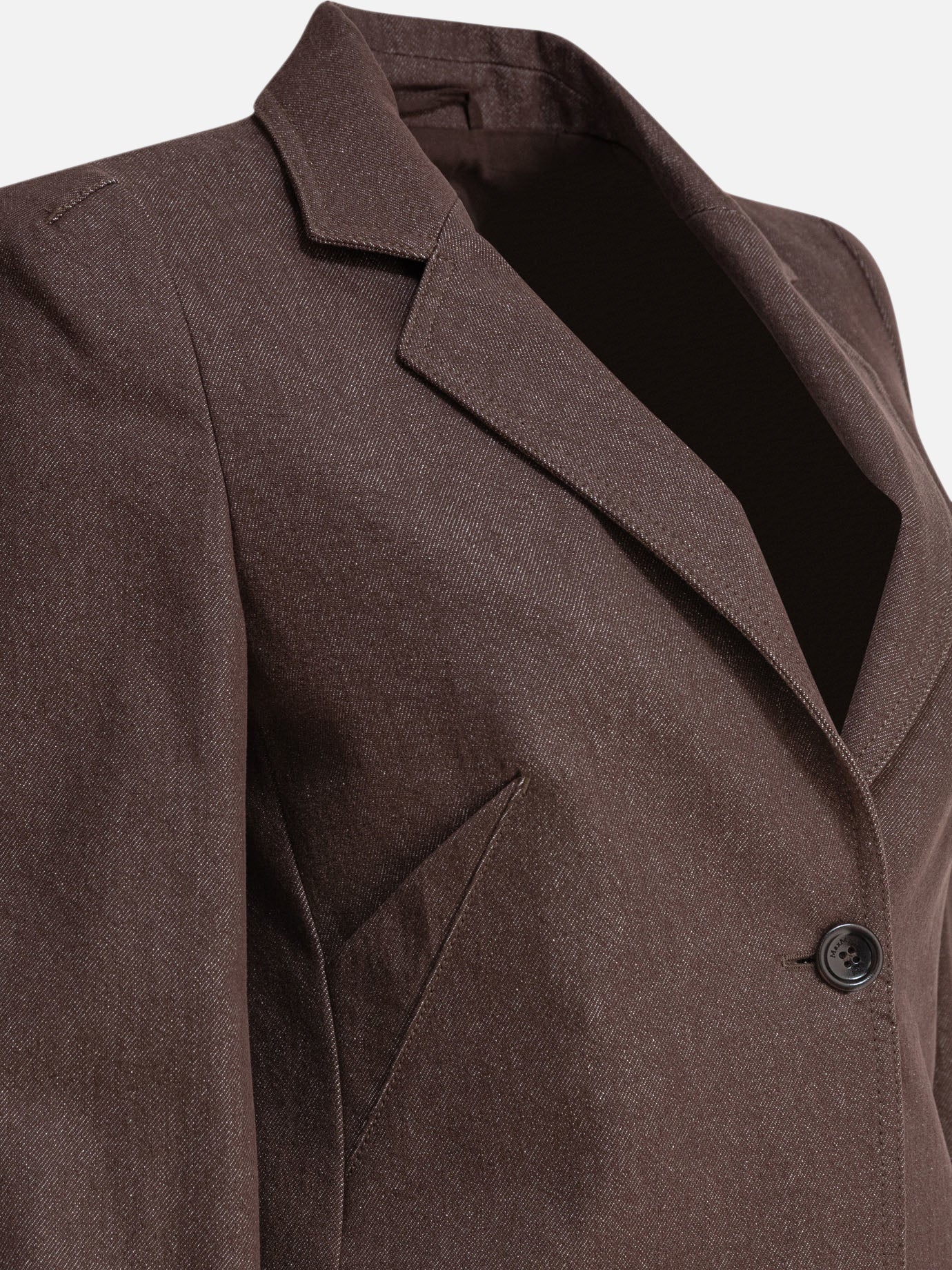 Max Mara Denim-effect cotton blazer 14297984_38 Brown thumbnail_3
