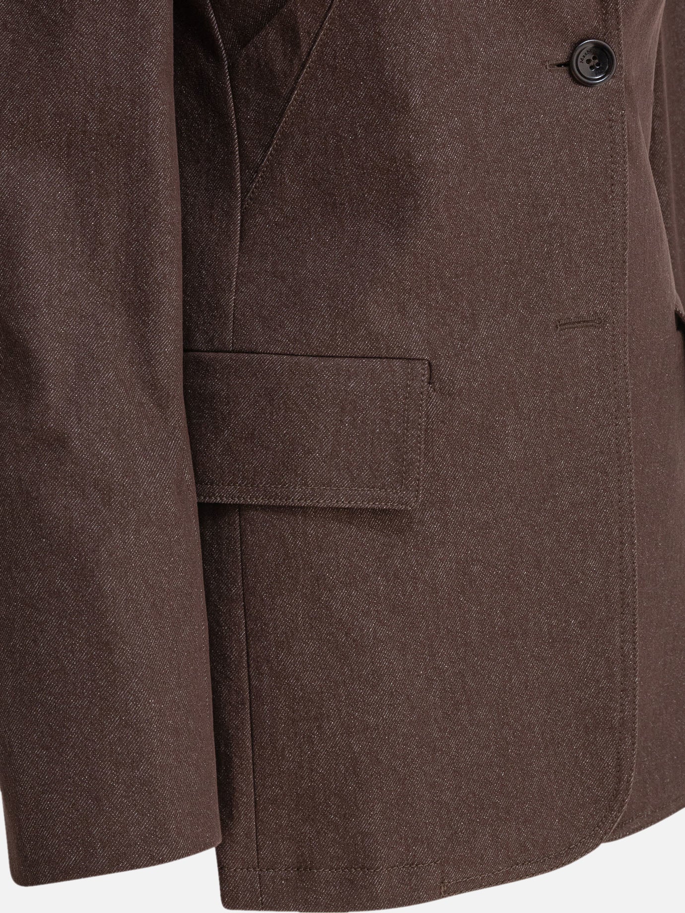 Max Mara Denim-effect cotton blazer 14297984_38 Brown thumbnail_4