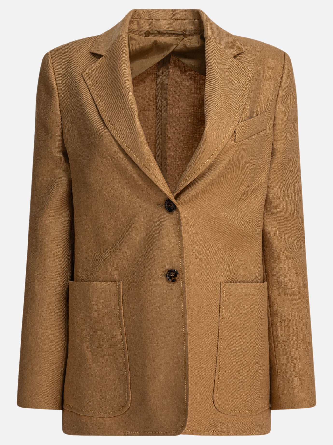 Max Mara Single-breasted linen blazer 12329406_40 Beige thumbnail_1