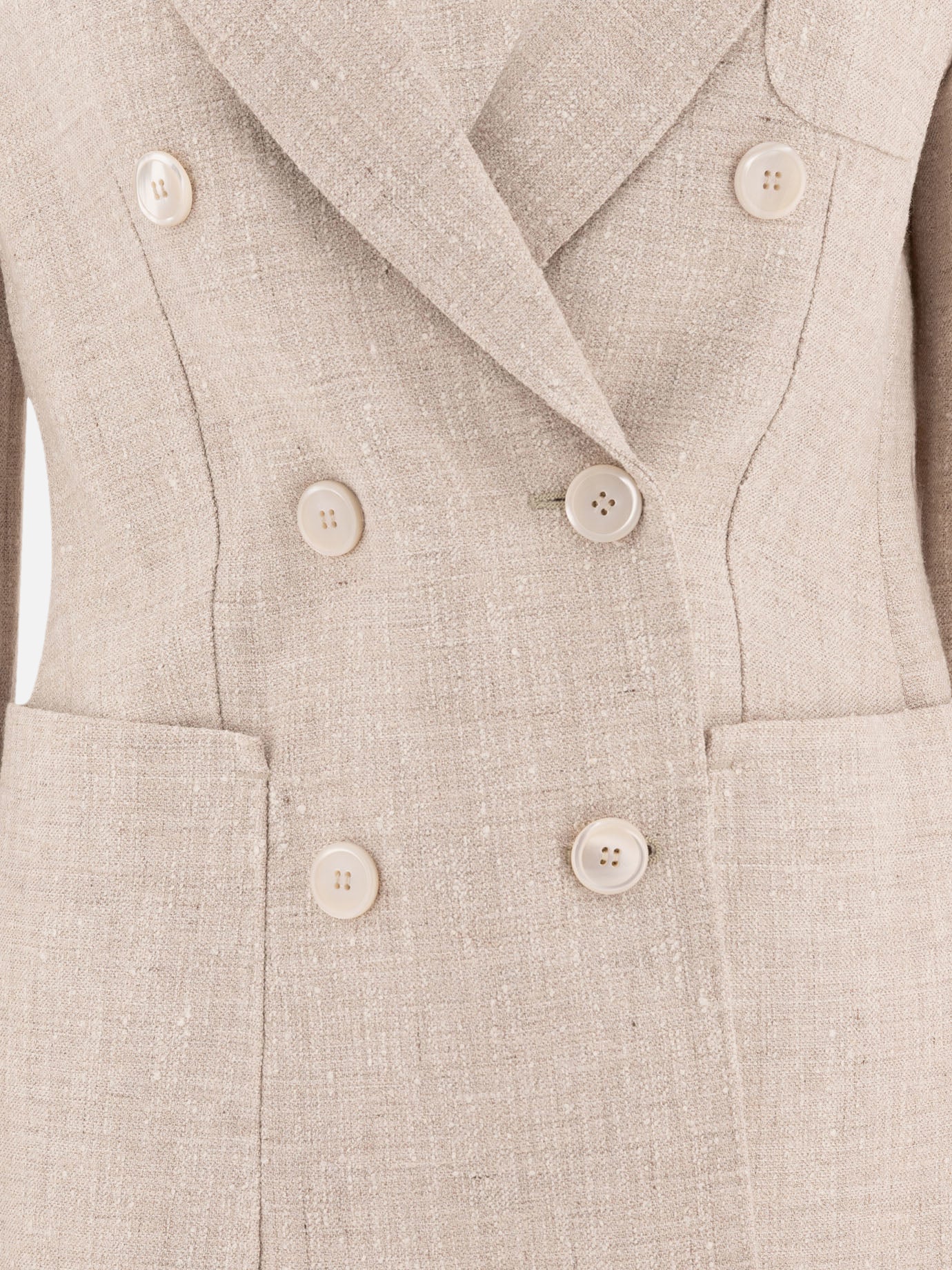 Max Mara Double-breasted blazer in frisé 13289072_38 Beige thumbnail_3