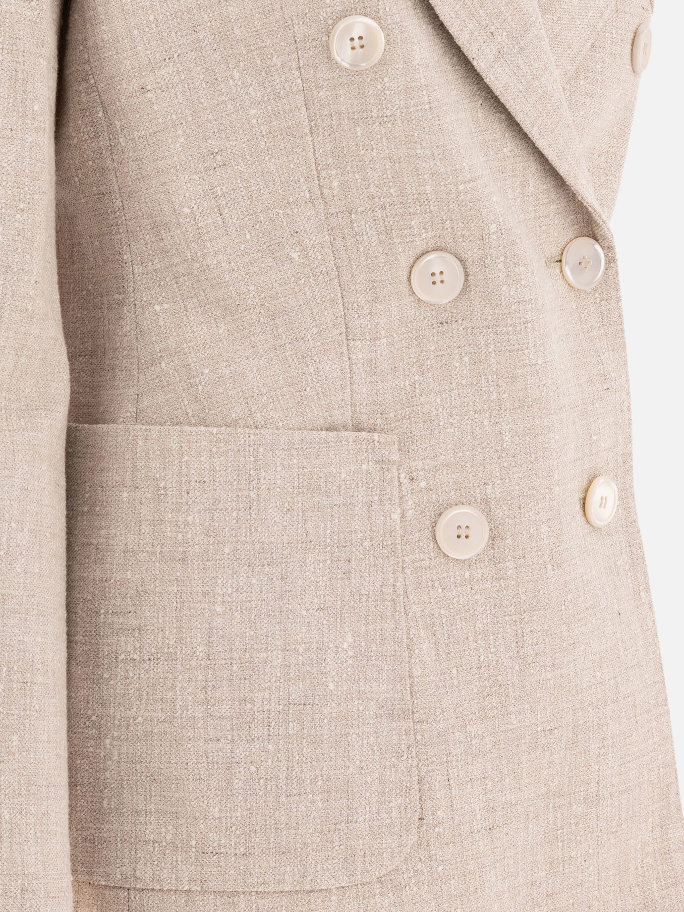 Max Mara Double-breasted blazer in frisé 13289072_38 Beige thumbnail_4