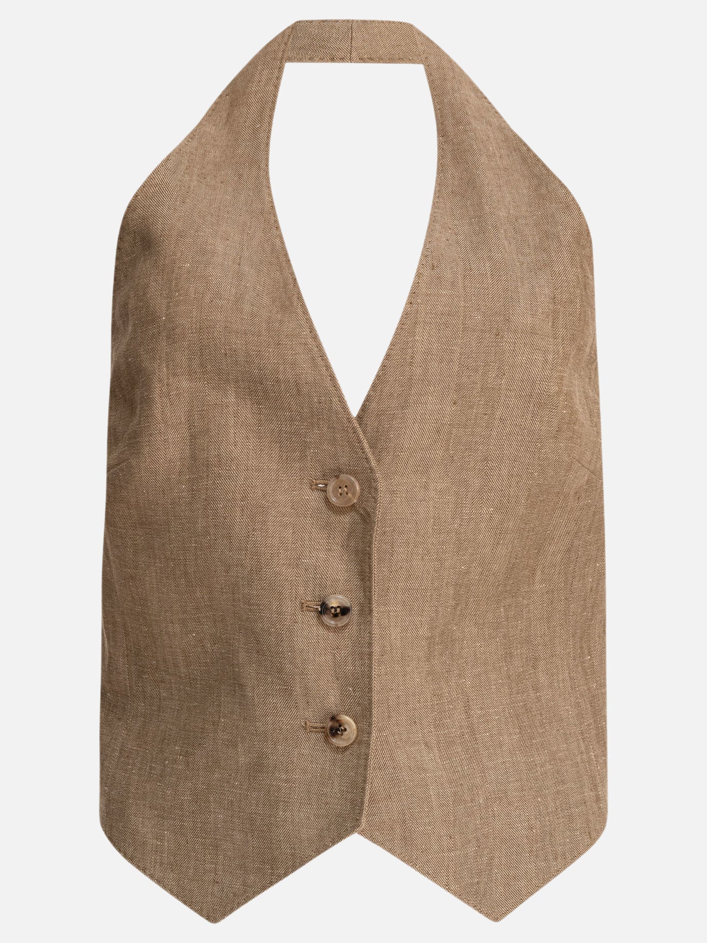 Max Mara Linen botavia vest 14135374_38 Beige thumbnail_1