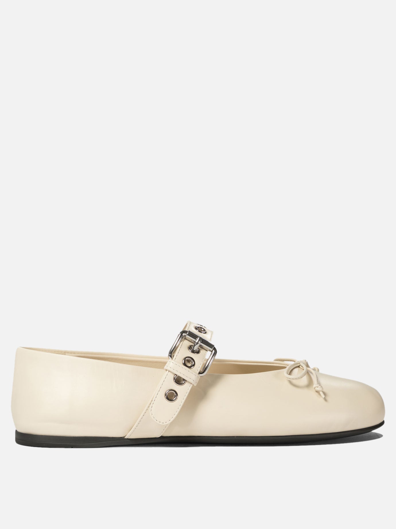 Miu Miu Leather ballet flats 13853570_36 White thumbnail_1