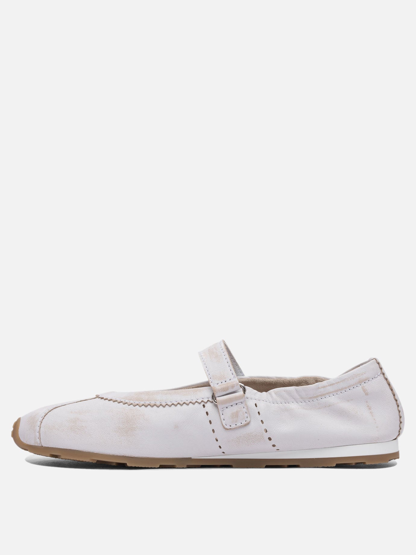 Miu Miu Bleached leather ballet flats 11364130_36 White thumbnail_3